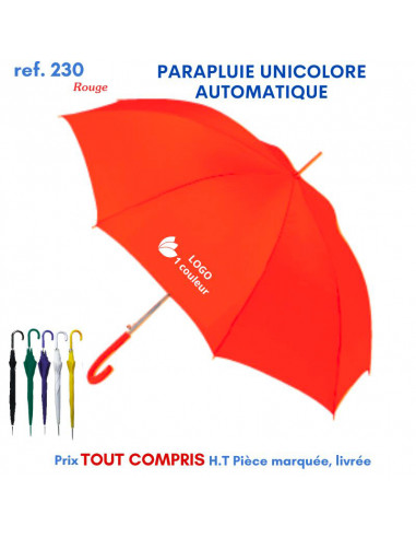 PARAPLUIE UNICOLORE AUTOMATIQUE REF 230 230 PARAPLUIES MANCHE CANNE  6,80 €