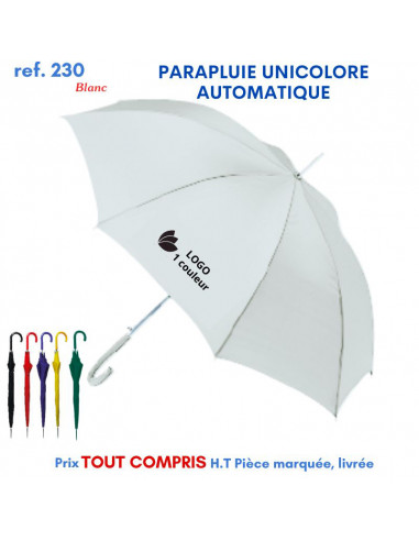 PARAPLUIE UNICOLORE AUTOMATIQUE REF 230 230 PARAPLUIES MANCHE CANNE  6,64 €