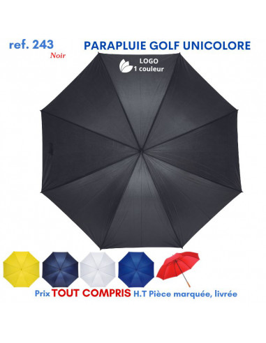 PARAPLUIE GOLF UNICOLORE PRESTIGE REF 243E 243E PARAPLUIE MANCHE DROIT  8,36 €