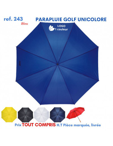 PARAPLUIE GOLF UNICOLORE PRESTIGE REF 243E 243E PARAPLUIE MANCHE DROIT  8,79 €