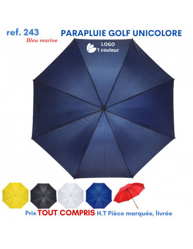 PARAPLUIE GOLF UNICOLORE PRESTIGE REF 243E 243E PARAPLUIE MANCHE DROIT  8,36 €