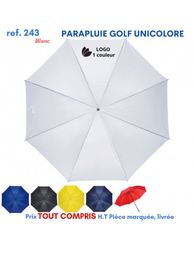 PARAPLUIE GOLF UNICOLORE PRESTIGE REF 243E 243E PARAPLUIE MANCHE DROIT  8,36 €