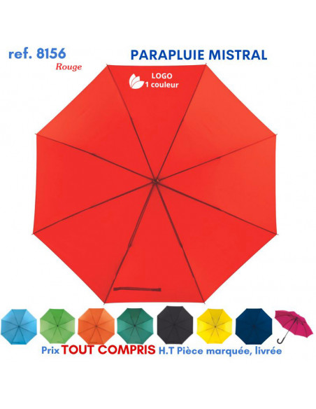 PARAPLUIE PUBLICITAIRE TEMPETE PERSONNALISE MISTRAL REF 8156 8156 PARAPLUIES TEMPETE  8,64 €