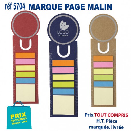 MARQUE PAGE MALIN REF 5704 5704 bloc notes - bloc mémos  1,16 €