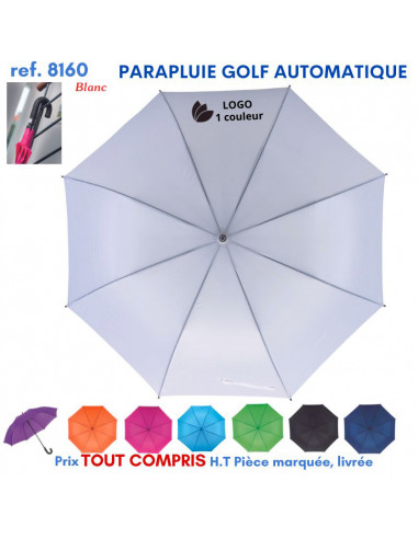 PARAPLUIE GOLF AUTOMATIQUE REF 8160 8160 PARAPLUIES MANCHE CANNE  9,91 €