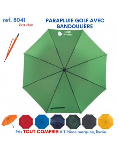 PARAPLUIE GOLF AVEC BANDOULIERE REF 8041 8041 PARAPLUIE MANCHE DROIT  9,77 €