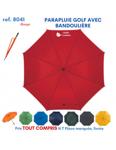 PARAPLUIE GOLF AVEC BANDOULIERE REF 8041 8041 PARAPLUIE MANCHE DROIT  9,77 €