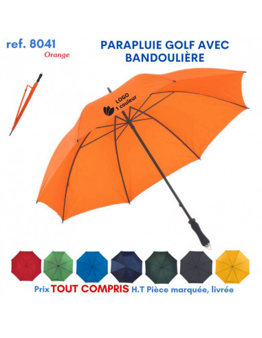 PARAPLUIE GOLF AVEC BANDOULIERE REF 8041 8041 PARAPLUIE MANCHE DROIT  9,77 €