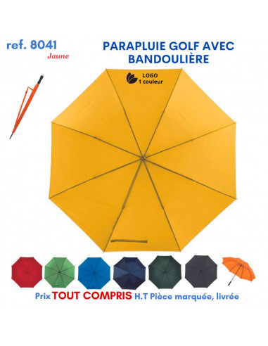 PARAPLUIE GOLF AVEC BANDOULIERE REF 8041 8041 PARAPLUIE MANCHE DROIT  9,77 €