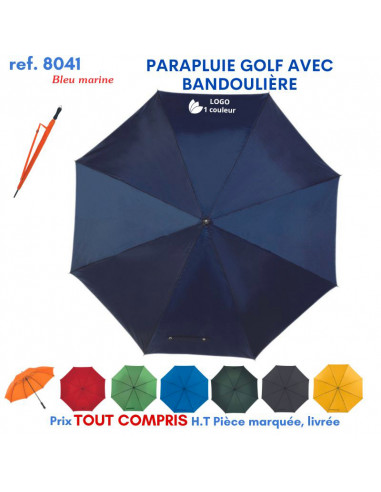 PARAPLUIE GOLF AVEC BANDOULIERE REF 8041 8041 PARAPLUIE MANCHE DROIT  8,99 €