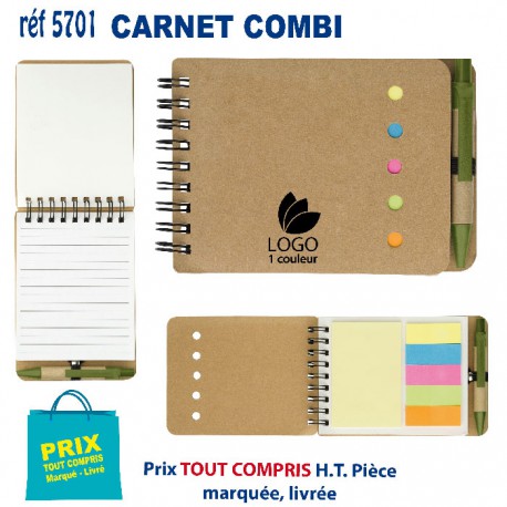 CARNET COMBI REF 5701 5701 OBJETS PRATIQUES  2,15 €