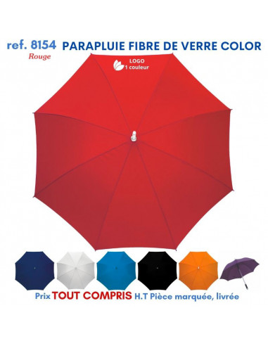 PARAPLUIE FIBRE DE VERRE COLOR REF 8154 8154 PARAPLUIE MANCHE DROIT  9,38 €