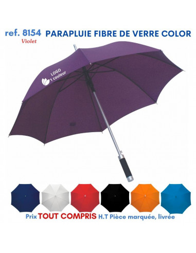 PARAPLUIE FIBRE DE VERRE COLOR REF 8154 8154 PARAPLUIE MANCHE DROIT  9,38 €