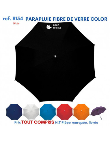 PARAPLUIE FIBRE DE VERRE COLOR REF 8154 8154 PARAPLUIE MANCHE DROIT  9,38 €