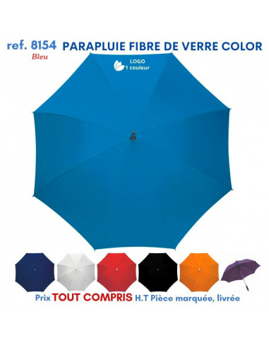 PARAPLUIE FIBRE DE VERRE COLOR REF 8154 8154 PARAPLUIE MANCHE DROIT  9,38 €