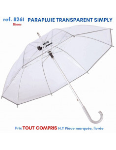 PARAPLUIE TRANSPARENT SIMPLY REF 8261 8261 PARAPLUIES PUBLICITAIRES  9,52 €
