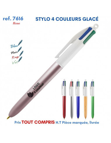 STYLO 4 COULEURS GLACÉ REF 7616 7616 Stylos plastiques  2,90 €