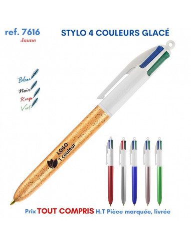 STYLO 4 COULEURS GLACÉ REF 7616 7616 Stylos plastiques  2,90 €