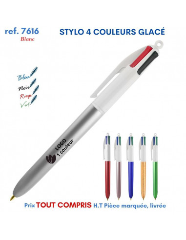 STYLO 4 COULEURS GLACÉ REF 7616 7616 Stylos plastiques  2,90 €