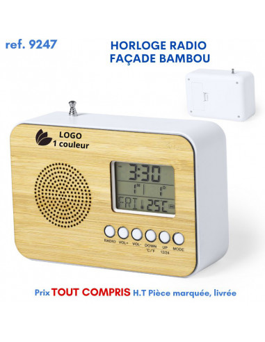 HORLOGE RADIO FAÇADE BAMBOU REF 9247 9247 Pendulette publicitaire  11,51 €