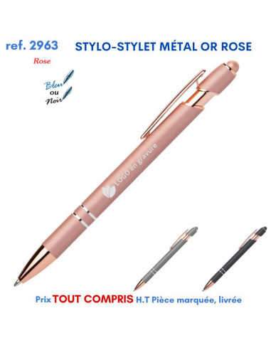 STYLO STYLET MÉTAL OR ROSE REF 2963 2963 Stylos en Metal  2,03 €
