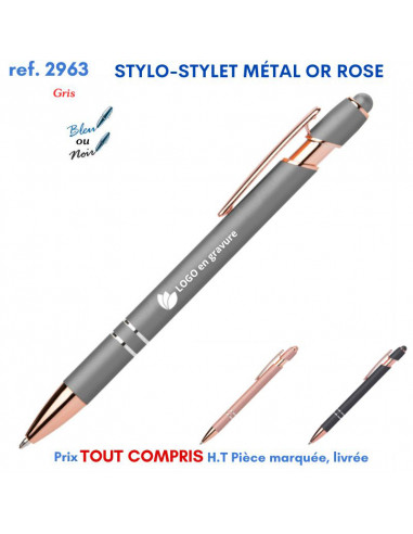 STYLO STYLET MÉTAL OR ROSE REF 2963 2963 Stylos en Metal  2,03 €