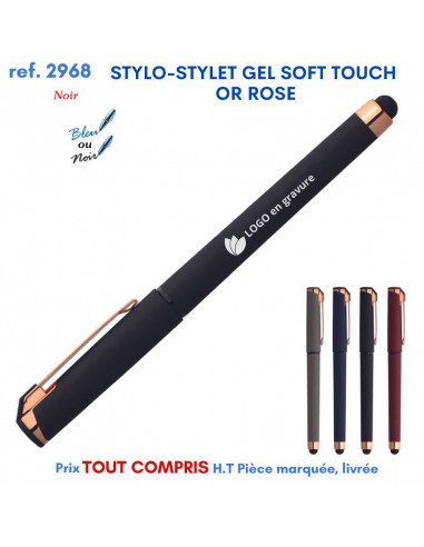 STYLO STYLET GEL SOFT TOUCH OR ROSE REF 2968 2968 Stylos en Metal  1,66 €