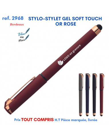 STYLO STYLET GEL SOFT TOUCH OR ROSE REF 2968 2968 Stylos en Metal  1,66 €