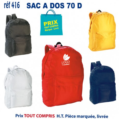 SAC A DOS 70 D REF 416 416 SAC A DOS  2,91 €