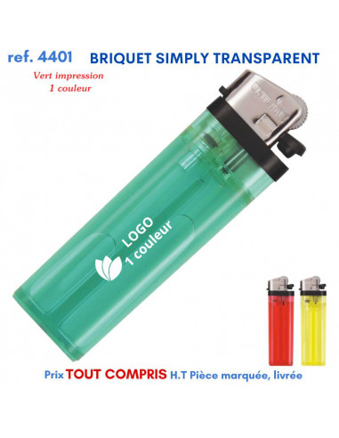 BRIQUET SIMPLY TRANSPARENT REF 4401 4401 BRIQUETS PUBLICITAIRES - ALLUME TOUT  0,27 €