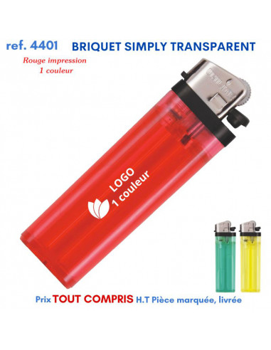 BRIQUET SIMPLY TRANSPARENT REF 4401 4401 BRIQUETS PUBLICITAIRES - ALLUME TOUT  0,27 €