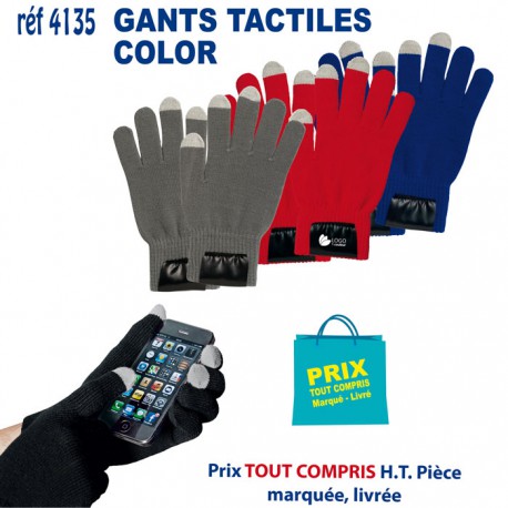 GANTS TACTILES COLOR REF 4135 4135 ACCESSOIRES SMARTPHONE TABLETTE  2,15 €