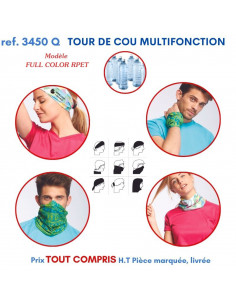 TOUR DE COU MULTIFONCTION FULL COLOR EN RPET REF 3450 Q 3450 Q DIVERS TEXTILES  3,99 €