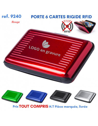 PORTE 6 CARTES RIGIDE RFID REF 9240 9240 ETUIS PORTE CARTES DE CREDIT PUBLICITAIRES  1,44 €