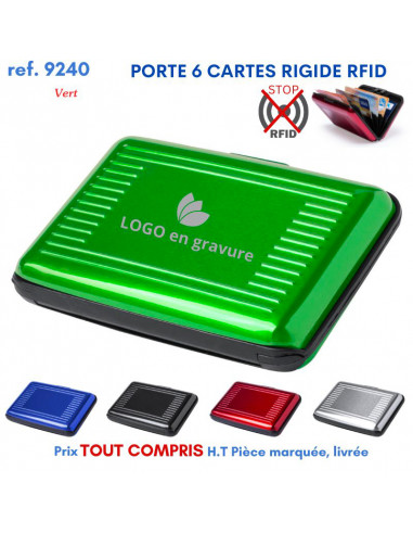 PORTE 6 CARTES RIGIDE RFID REF 9240 9240 ETUIS PORTE CARTES DE CREDIT PUBLICITAIRES  1,44 €