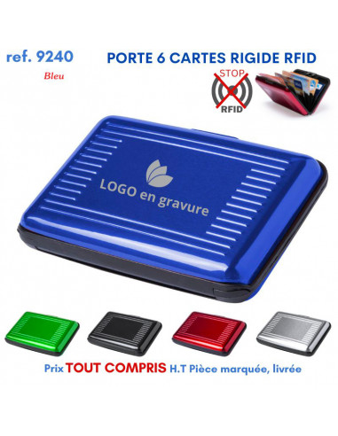 PORTE 6 CARTES RIGIDE RFID REF 9240 9240 ETUIS PORTE CARTES DE CREDIT PUBLICITAIRES  1,44 €