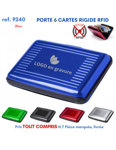 PORTE 6 CARTES RIGIDE RFID REF 9240 9240 ETUIS PORTE CARTES DE CREDIT PUBLICITAIRES  2,54 €