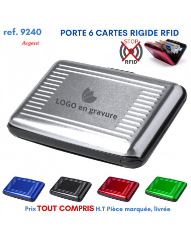 PORTE 6 CARTES RIGIDE RFID REF 9240 9240 ETUIS PORTE CARTES DE CREDIT PUBLICITAIRES  2,54 €