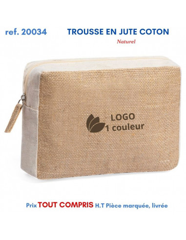 TROUSSE EN JUTE COTON REF 20034 20034 TROUSSE DE TOILETTE  3,20 €