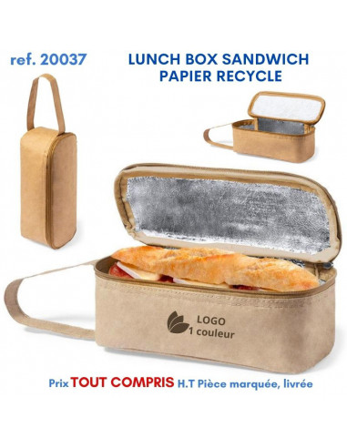 LUNCH BOX SANDWICH PAPIER RECYCLE REF 20037 20037 GLACIERES - SACS ISOTHERMES  3,27 €