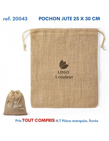 POCHON JUTE 25 x 30 CM REF 20043 20043 SACS SHOPPING - TOTEBAG  2,70 €