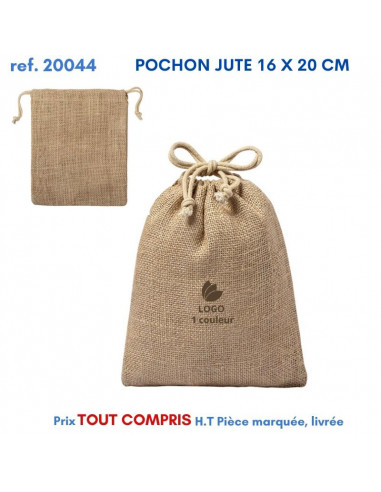 POCHON JUTE 16 x 20 CM REF 20044 20044 SACS SHOPPING - TOTEBAG  2,25 €