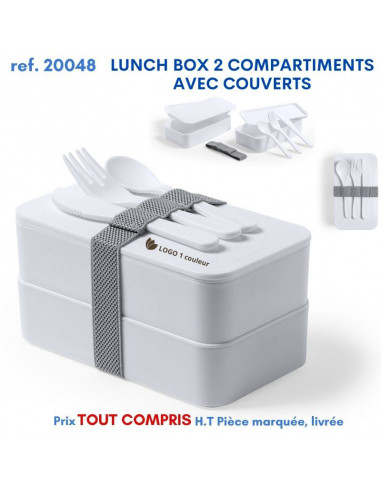 LUNCH BOX 2 COMPARTIMENTS AVEC COUVERTS REF 20048 20048 PRATIQUE  8,24 €