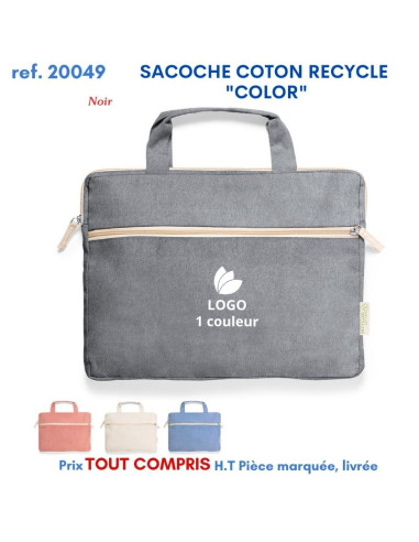 SACOCHE COTON RECYCLE COLOR REF 20049 20049 SACOCHES - PORTE DOCUMENTS  7,82 €