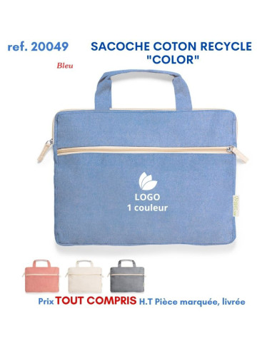 SACOCHE COTON RECYCLE COLOR REF 20049 20049 SACOCHES - PORTE DOCUMENTS  7,82 €