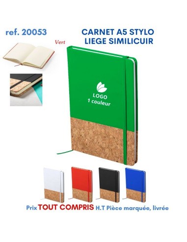 CARNET A5 LIEGE SIMILI CUIR REF 20053 20053 ECO RESPONSABLES  5,27 €