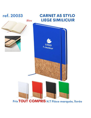 CARNET A5 LIEGE SIMILI CUIR REF 20053 20053 ECO RESPONSABLES  5,27 €