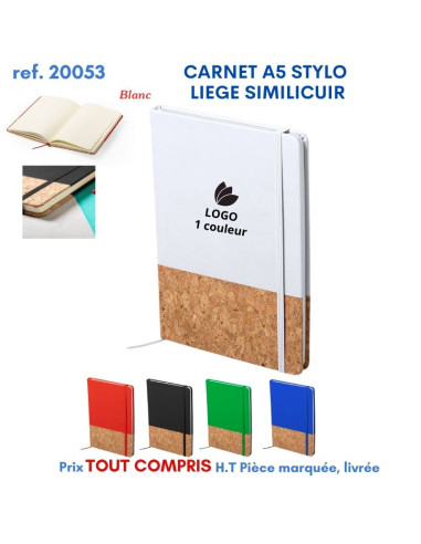 CARNET A5 LIEGE SIMILI CUIR REF 20053 20053 ECO RESPONSABLES  5,27 €