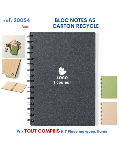 BLOC NOTES A5 CARTON RECYCLE REF 20054 20054 ECO RESPONSABLES  4,92 €