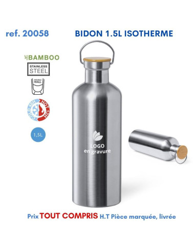 BIDON 1.5L ISOTHERME REF 20058 20058 GOURDES GOBELETS : OBJETS PUBLICITAIRES  0,00 €